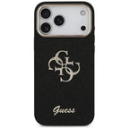 Husă Guess Fixed Glitter Big 4G Metal Frame pentru iPhone 17 Pro Max – negru — imagine 2