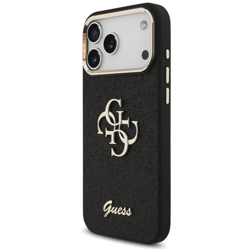 Husă Guess Fixed Glitter Big 4G Metal Frame pentru iPhone 17 Pro Max – negru — imagine 3