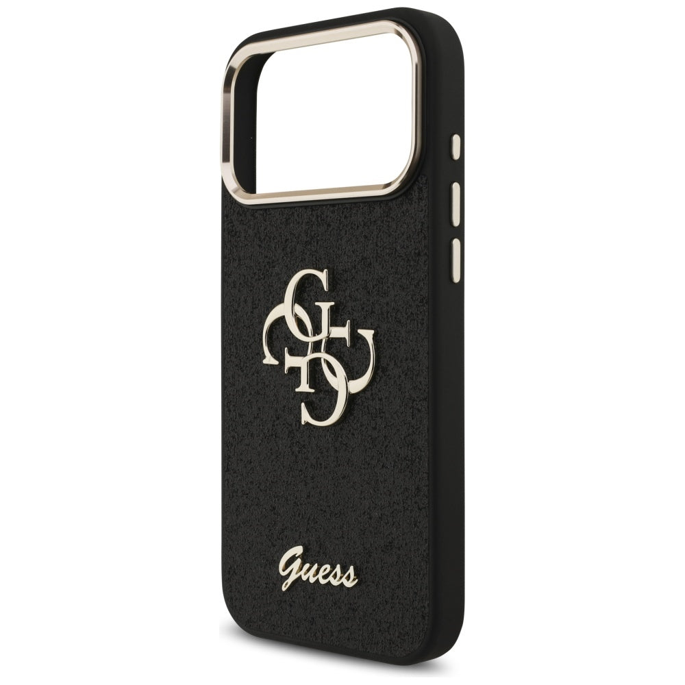 Husă Guess Fixed Glitter Big 4G Metal Frame pentru iPhone 17 Pro Max – negru — imagine 5