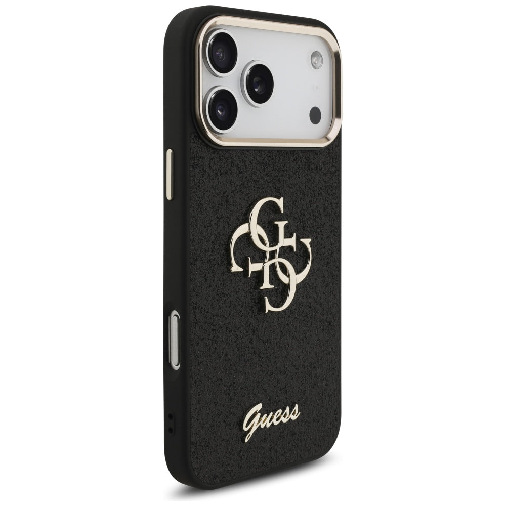 Husă Guess Fixed Glitter Big 4G Metal Frame pentru iPhone 17 Pro Max – negru — imagine 6