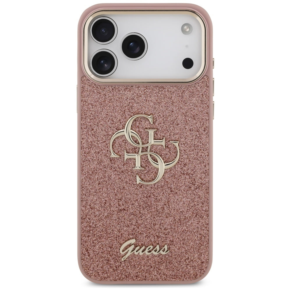 Husă Guess Fixed Glitter Big 4G Metal Frame pentru iPhone 17 Pro Max – roz — imagine 2
