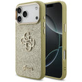 Husă Guess Fixed Glitter Big 4G Metal Frame pentru iPhone 17 Pro Max – auriu — imagine 1