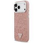 Husă Guess Glitter Triangle Logo MagSafe pentru iPhone 17 Pro Max – roz — imagine 3
