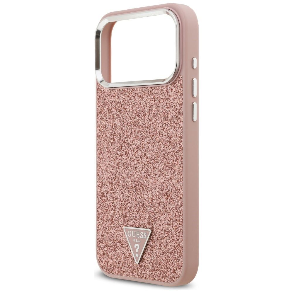 Husă Guess Glitter Triangle Logo MagSafe pentru iPhone 17 Pro Max – roz — imagine 4