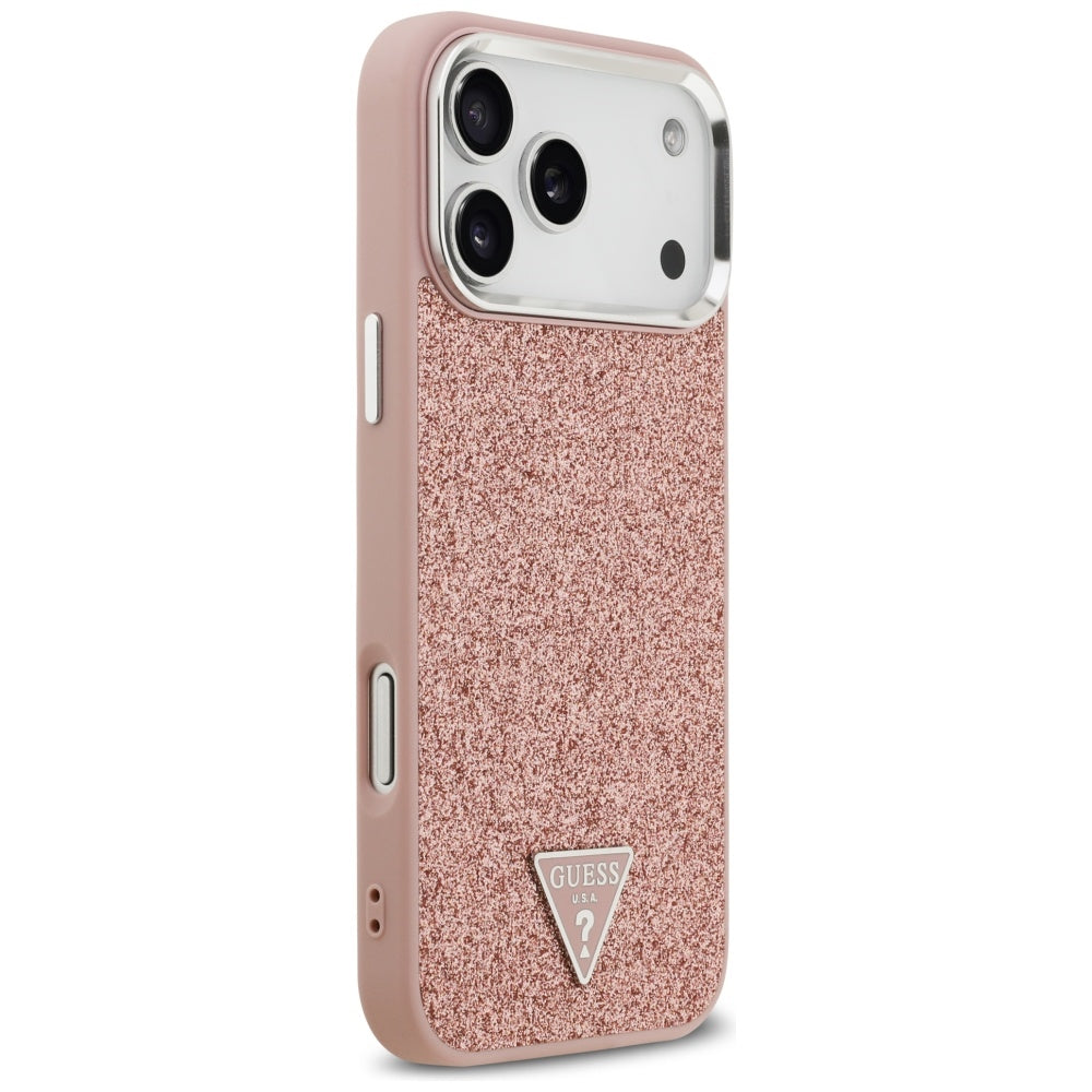 Husă Guess Glitter Triangle Logo MagSafe pentru iPhone 17 Pro Max – roz — imagine 6