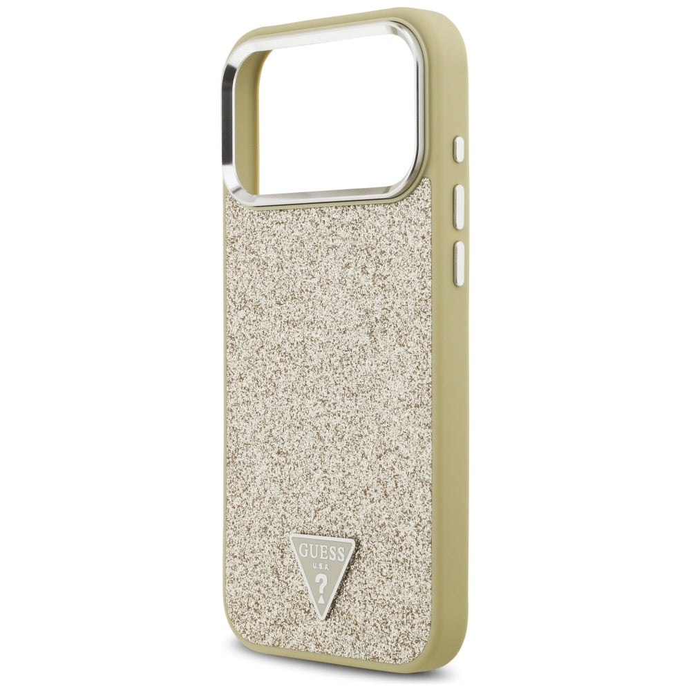 Husă Guess Glitter Triangle Logo MagSafe pentru iPhone 17 Pro Max – auriu — imagine 4