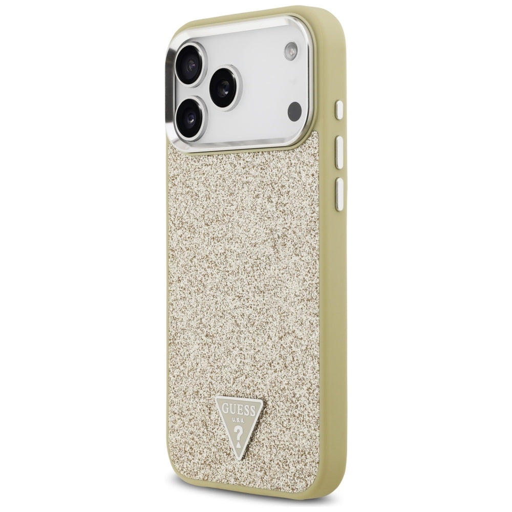 Husă Guess Glitter Triangle Logo MagSafe pentru iPhone 17 Pro Max – auriu — imagine 6