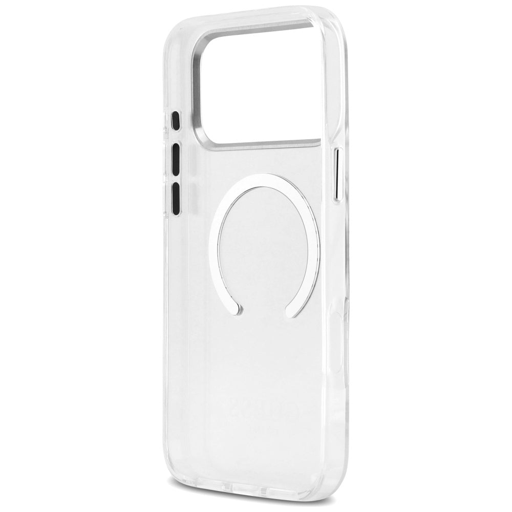 Husă Guess Metal Outline MagSafe pentru iPhone 17 Pro Max – argintiu (GUHMP17XHTRMS) — imagine 3