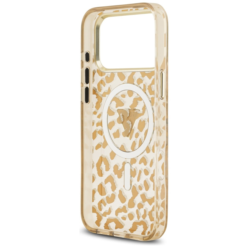 Husă Guess Leopard Glitter MagSafe pentru iPhone 17 Pro Max – maro — imagine 4