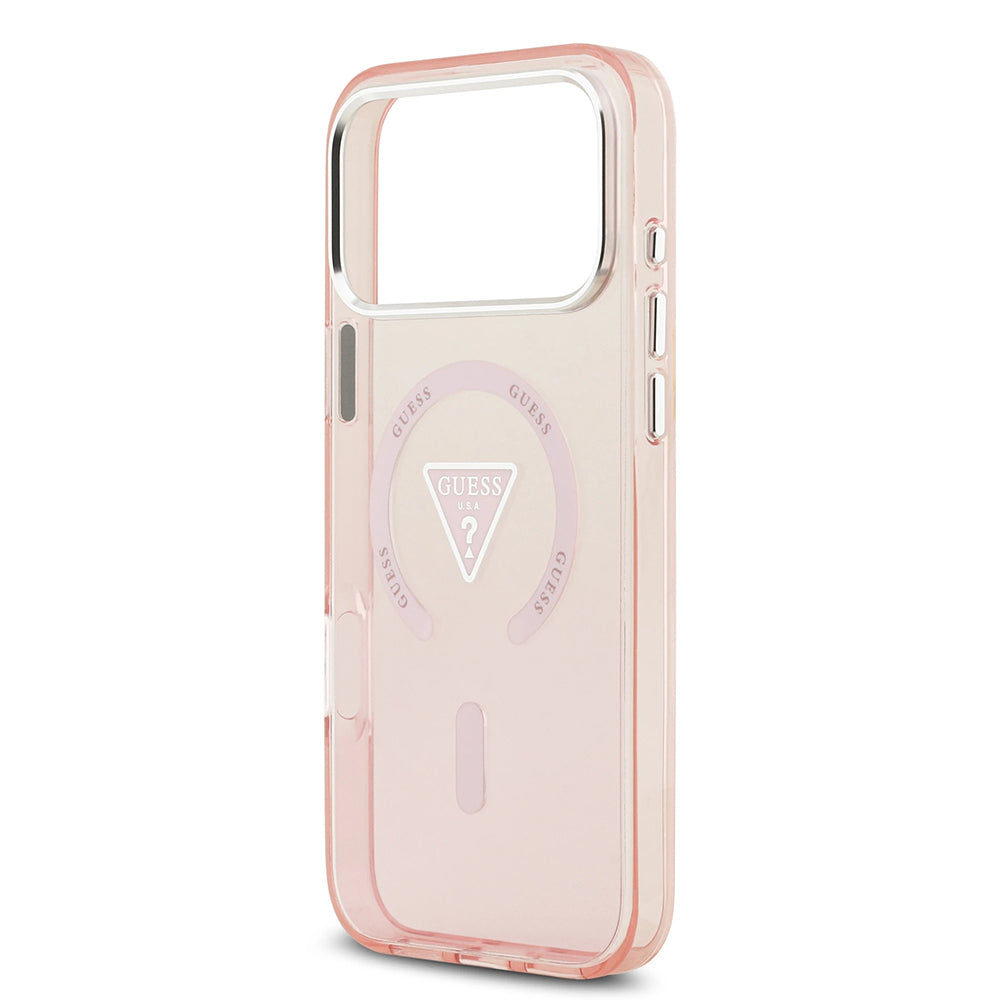 Husă Guess IML Gradient Triangle Logo MagSafe pentru iPhone 17 Pro Max – roz — imagine 5