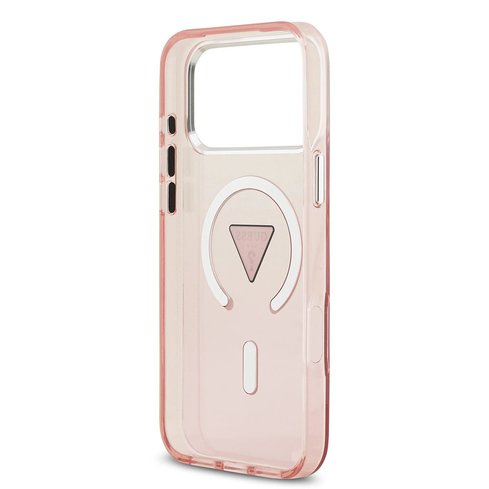 Husă Guess IML Gradient Triangle Logo MagSafe pentru iPhone 17 Pro Max – roz — imagine 6