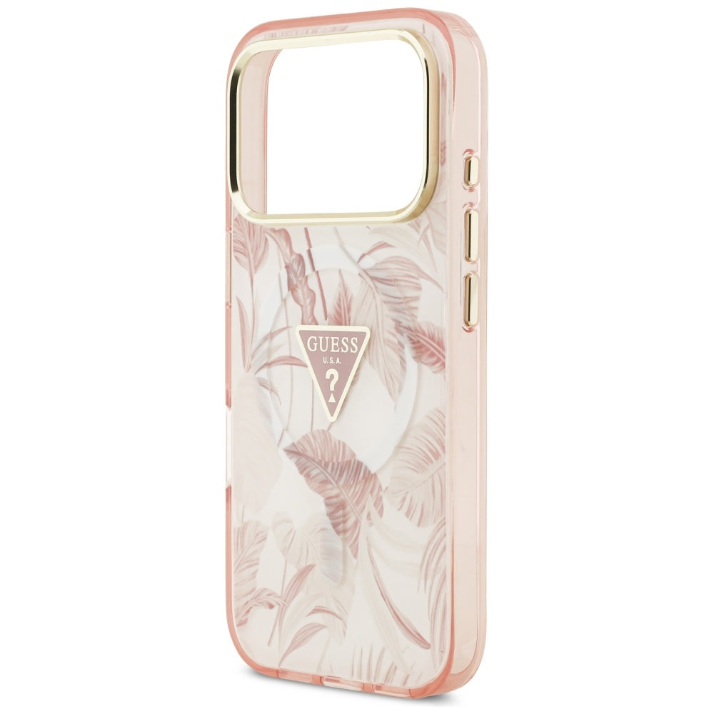 Husă Guess Jungle Tonal Triangle MagSafe pentru iPhone 17 Pro Max – roz — imagine 4
