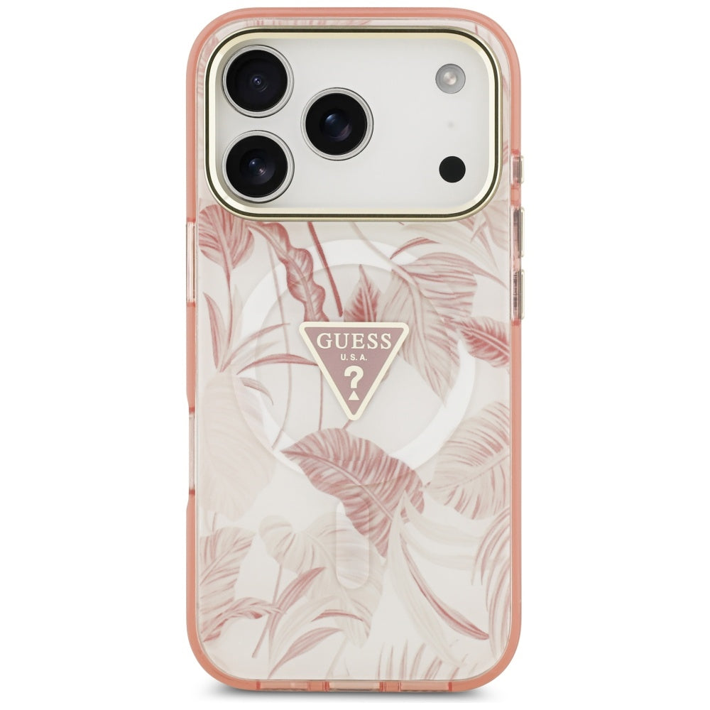 Husă Guess Jungle Tonal Triangle MagSafe pentru iPhone 17 Pro Max – roz — imagine 5