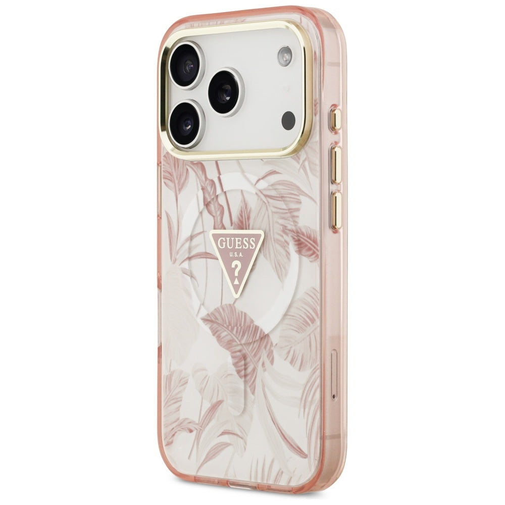 Husă Guess Jungle Tonal Triangle MagSafe pentru iPhone 17 Pro Max – roz — imagine 6