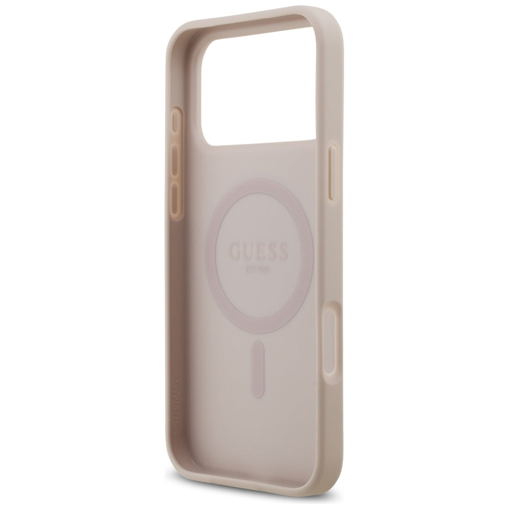 Husă Guess 4G Circle Classic Logo MagSafe pentru iPhone 17 Pro Max – roz — imagine 4
