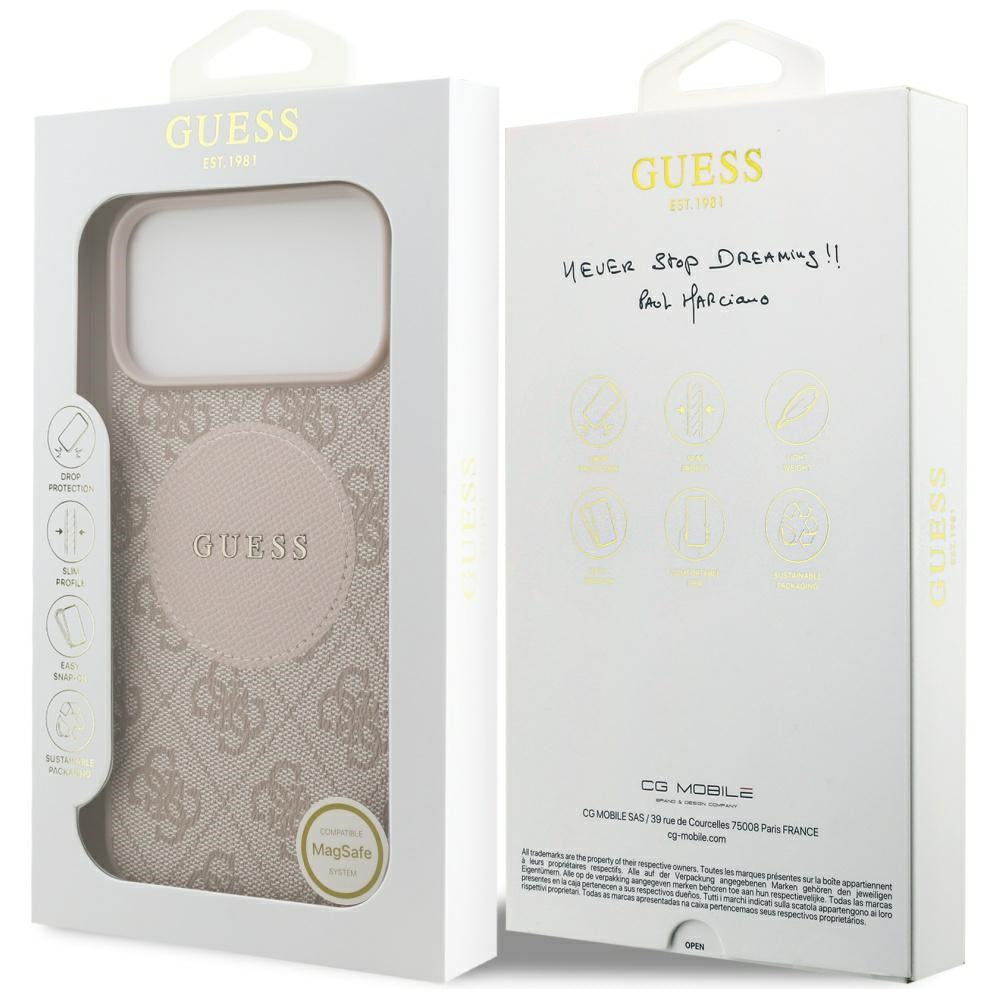Husă Guess 4G Circle Classic Logo MagSafe pentru iPhone 17 Pro Max – roz — imagine 7