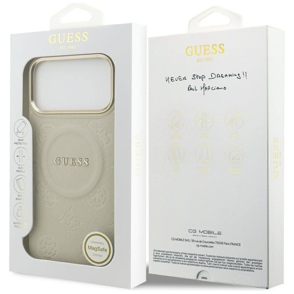 Husă Guess Peony Hot Stamp MagSafe pentru iPhone 17 Pro Max – bej — imagine 7