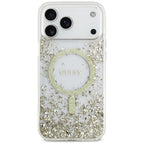Husă Guess Resin Bottom Glitter MagSafe pentru iPhone 17 Pro Max – auriu (GUHMP17XRGRGED) — imagine 3