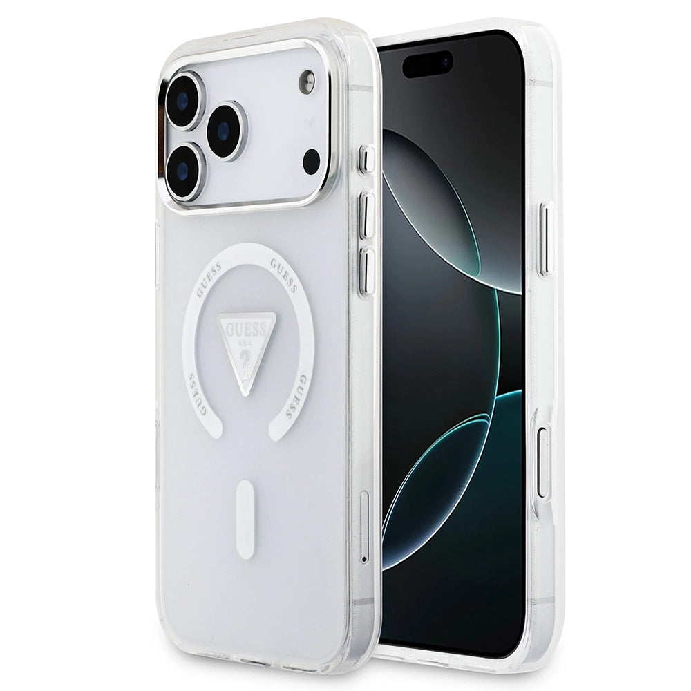 Husă Guess IML Gradient Triangle Logo MagSafe pentru iPhone 17 Pro Max – transparent — imagine 1