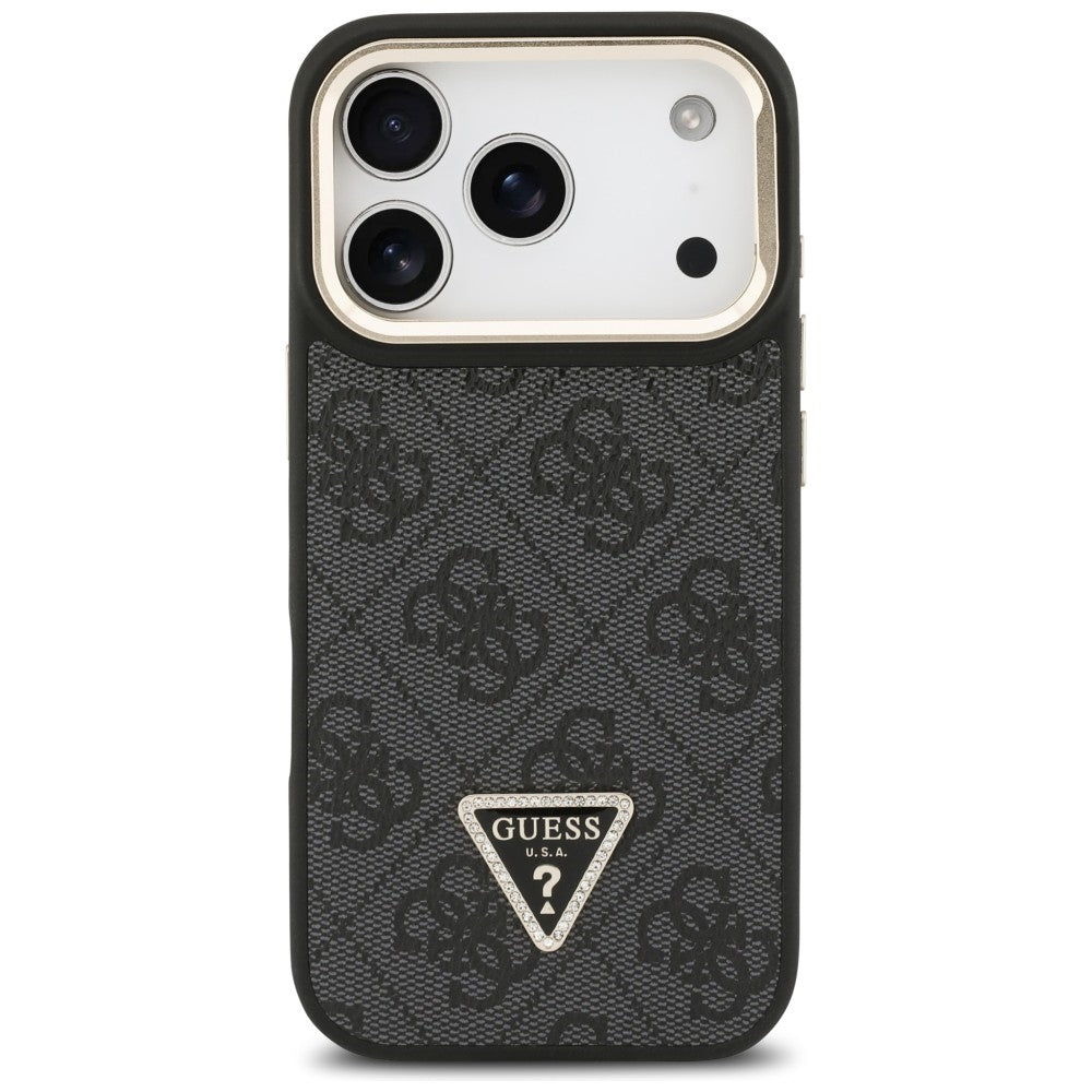 Husă Guess Hardcase 4G Triangle Logo MagSafe with Stand Camera pentru iPhone 17 Pro Max – negru — imagine 2