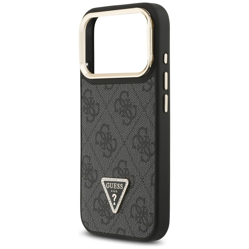 Husă Guess Hardcase 4G Triangle Logo MagSafe with Stand Camera pentru iPhone 17 Pro Max – negru — imagine 4