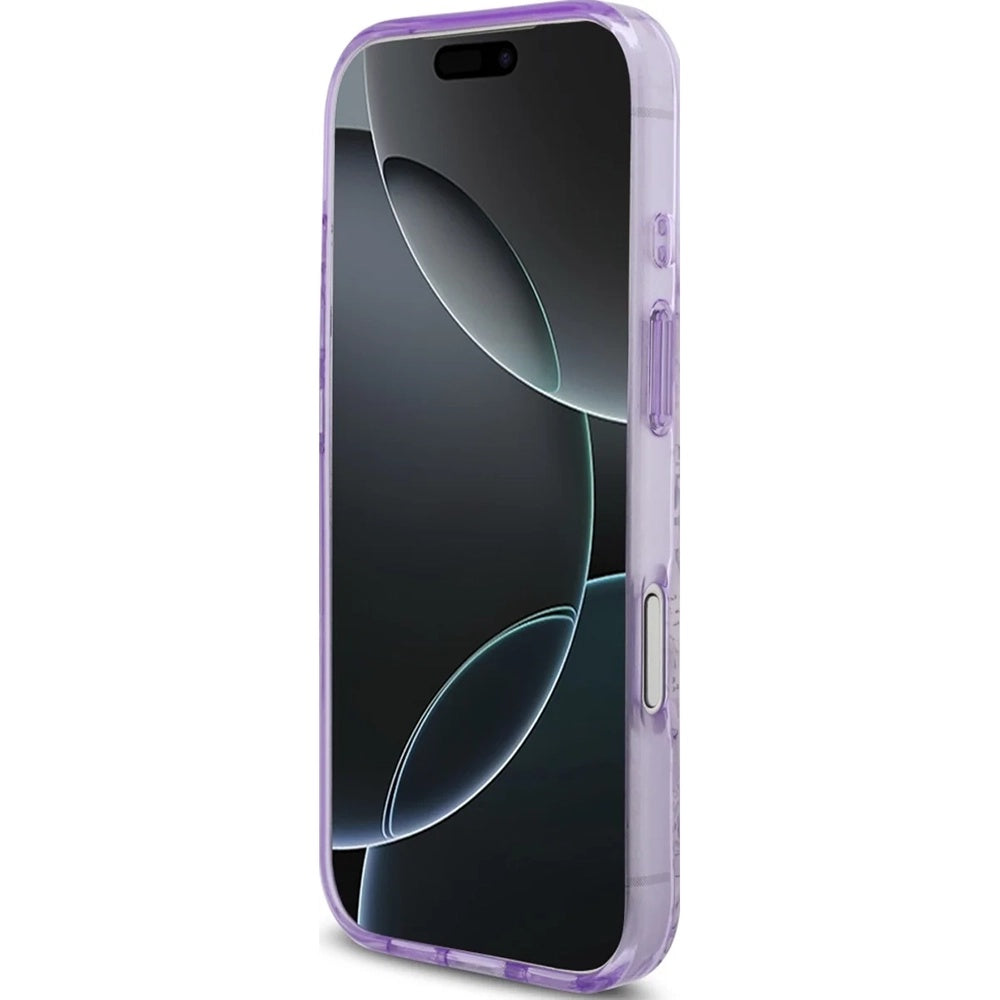 Husă Guess IML Flower & Tonal Circle MagSafe pentru iPhone 17 Pro Max – mov — imagine 3