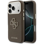 Husă Guess Hardcase Resin Logo pentru iPhone 17 Pro Max – maro — imagine 1