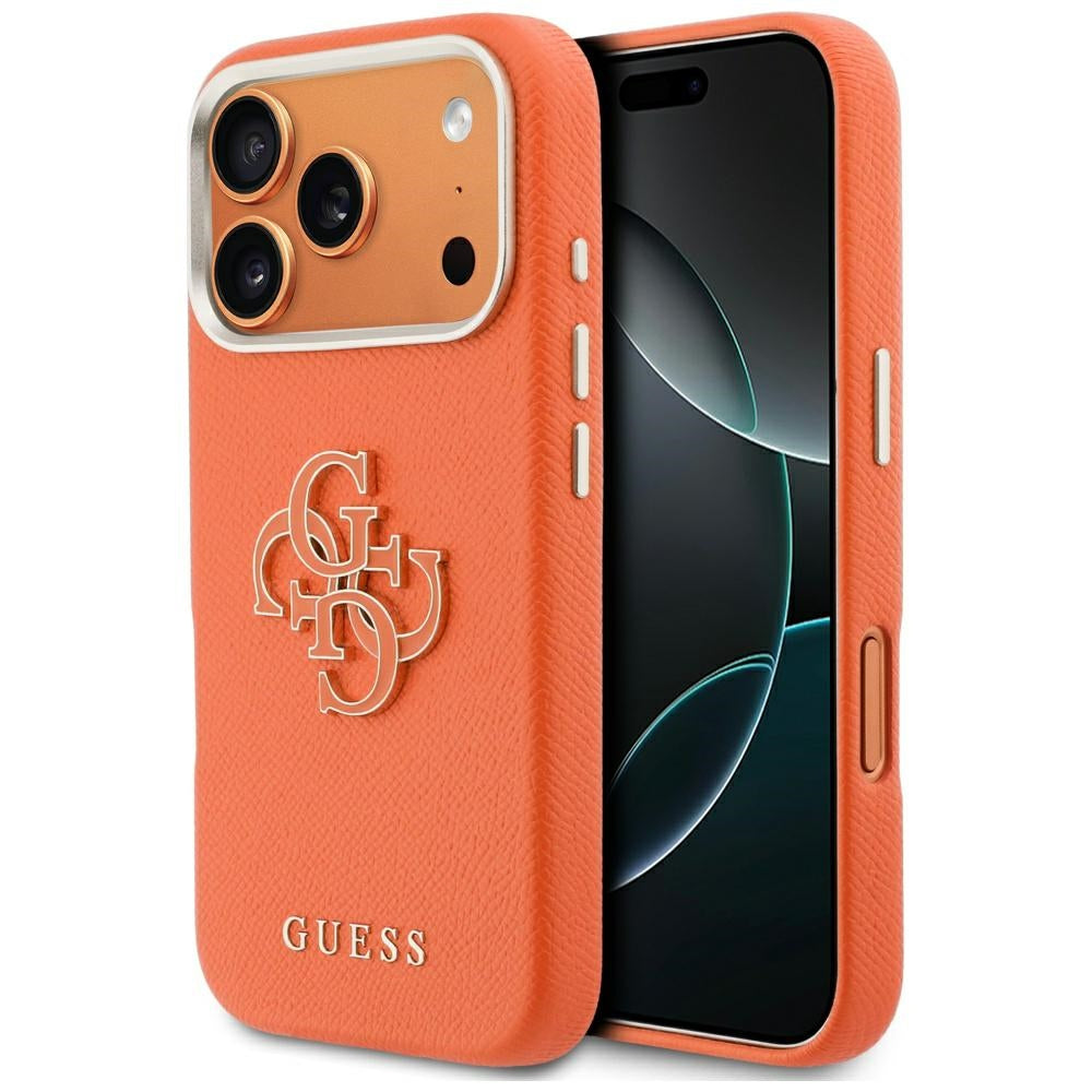 Husă Guess Hardcase Resin Logo pentru iPhone 17 Pro Max – portocaliu — imagine 1