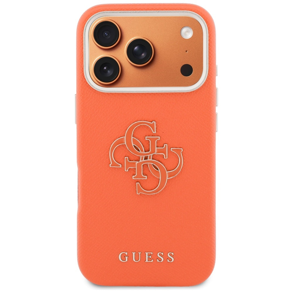 Husă Guess Hardcase Resin Logo pentru iPhone 17 Pro Max – portocaliu — imagine 3