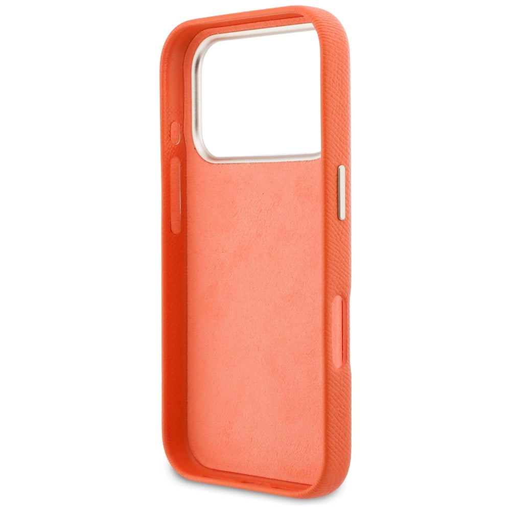 Husă Guess Hardcase Resin Logo pentru iPhone 17 Pro Max – portocaliu — imagine 4