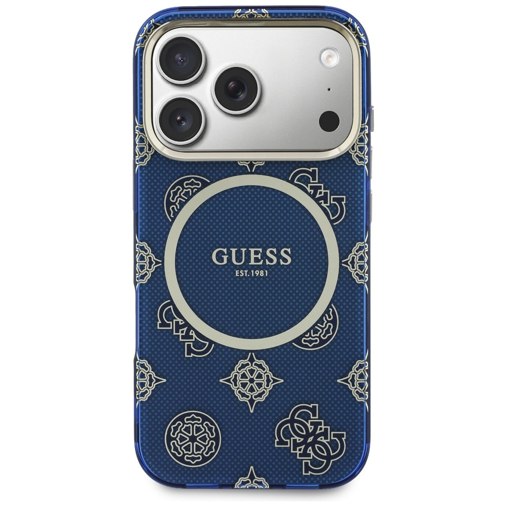 Husă Guess IML Peony Dot MagSafe pentru iPhone 17 Pro Max – albastru — imagine 3