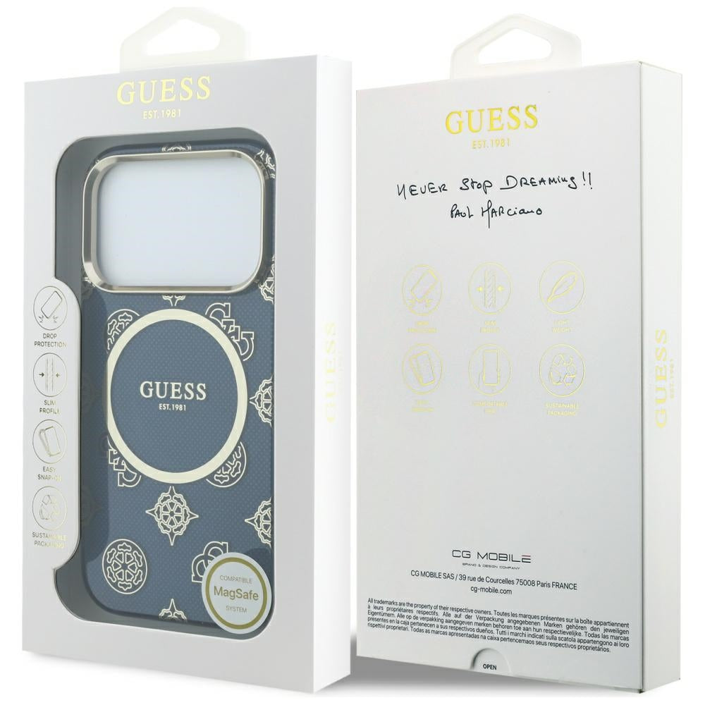 Husă Guess IML Peony Dot MagSafe pentru iPhone 17 Pro Max – albastru — imagine 7