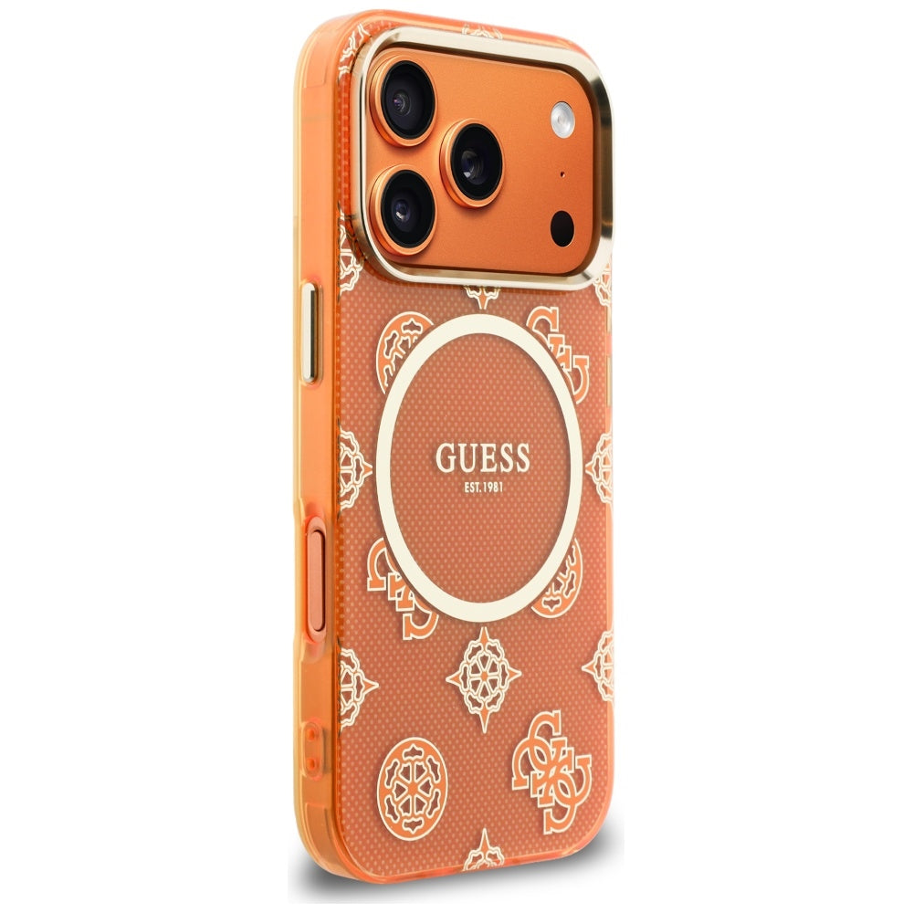 Husă Guess IML Peony Dot MagSafe pentru iPhone 17 Pro Max – portocaliu — imagine 4