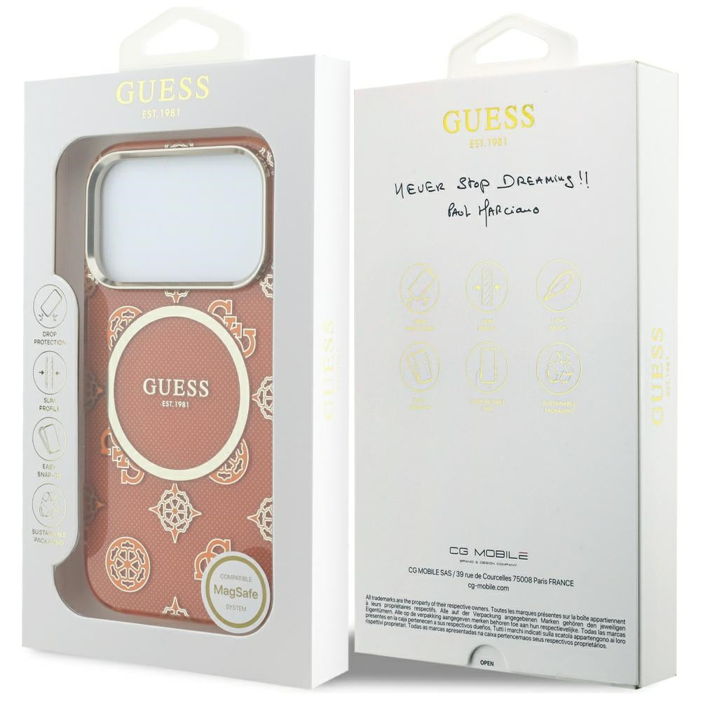 Husă Guess IML Peony Dot MagSafe pentru iPhone 17 Pro Max – portocaliu — imagine 7