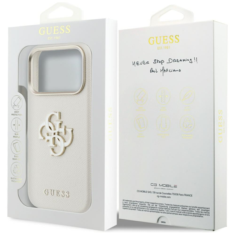 Husă Guess Hardcase Resin Logo pentru iPhone 17 Pro Max – bej — imagine 7