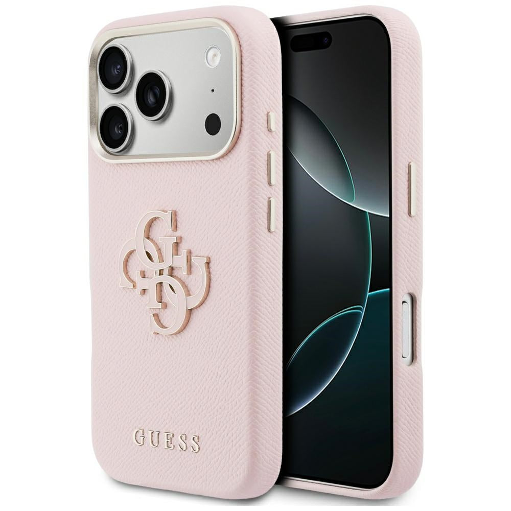 Husă Guess Hardcase Resin Logo pentru iPhone 17 Pro Max – roz — imagine 1