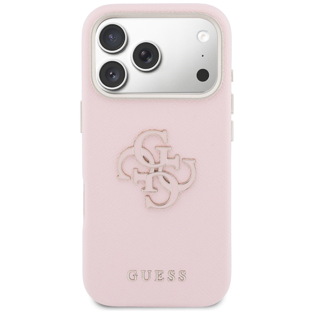 Husă Guess Hardcase Resin Logo pentru iPhone 17 Pro Max – roz — imagine 4