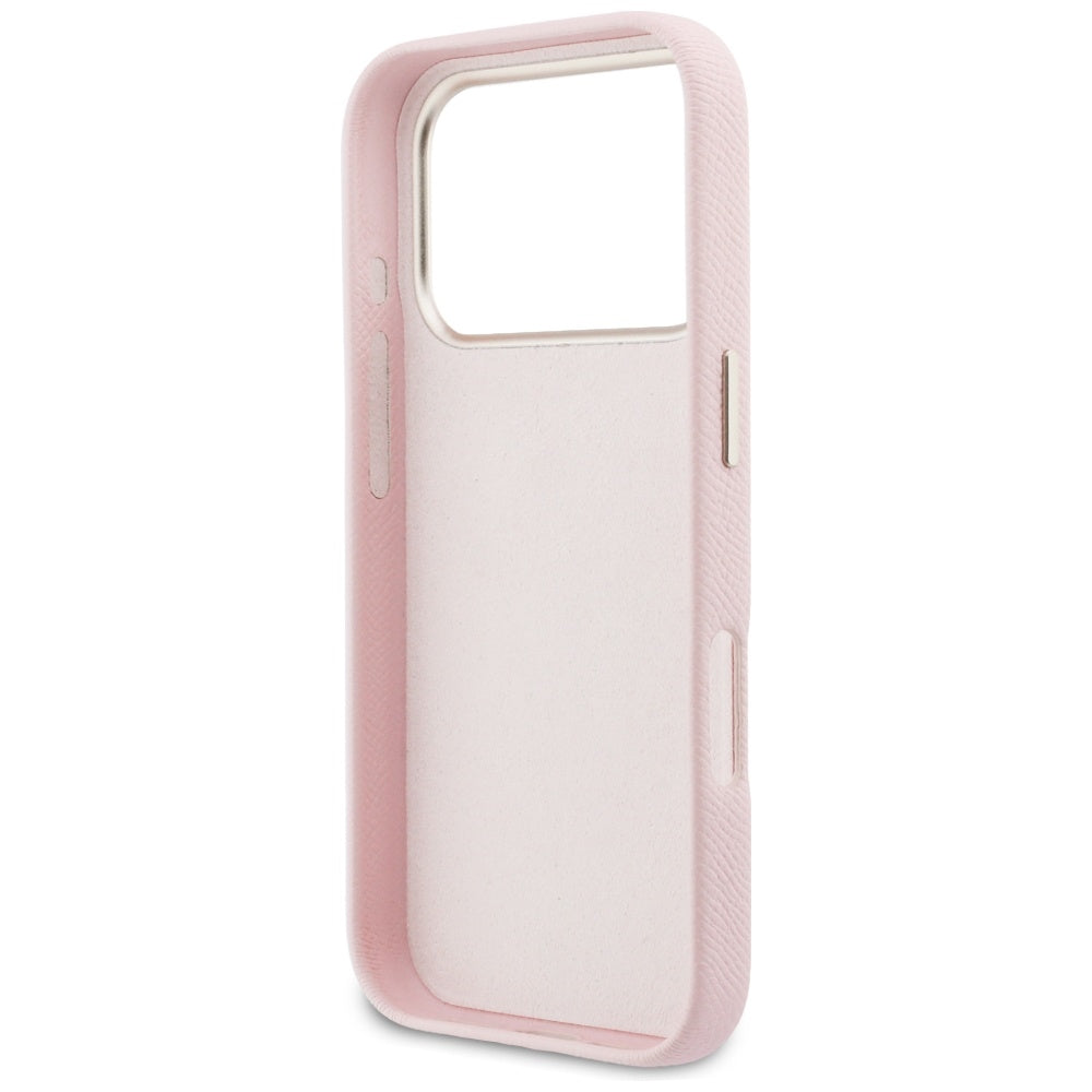 Husă Guess Hardcase Resin Logo pentru iPhone 17 Pro Max – roz — imagine 5