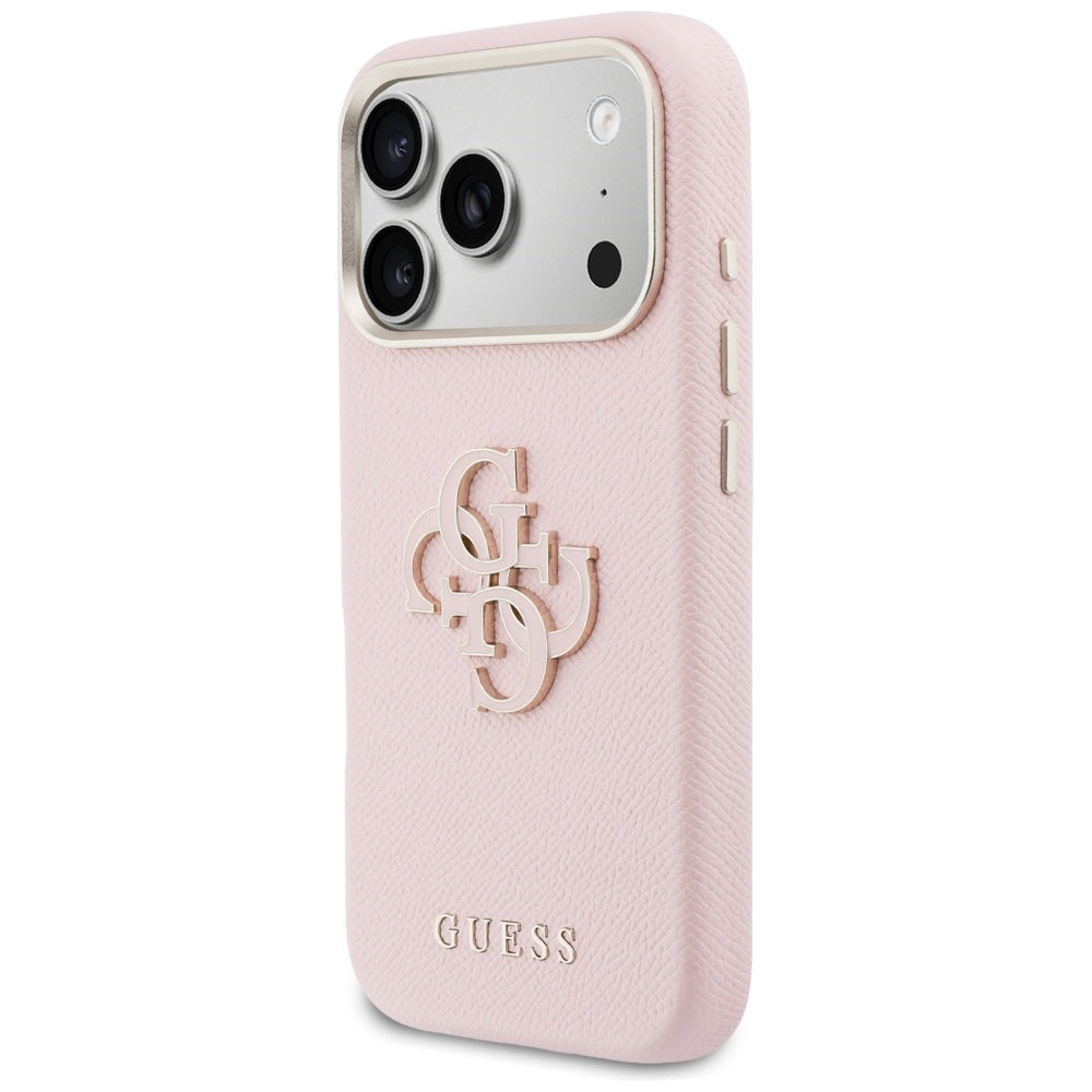 Husă Guess Hardcase Resin Logo pentru iPhone 17 Pro Max – roz — imagine 6