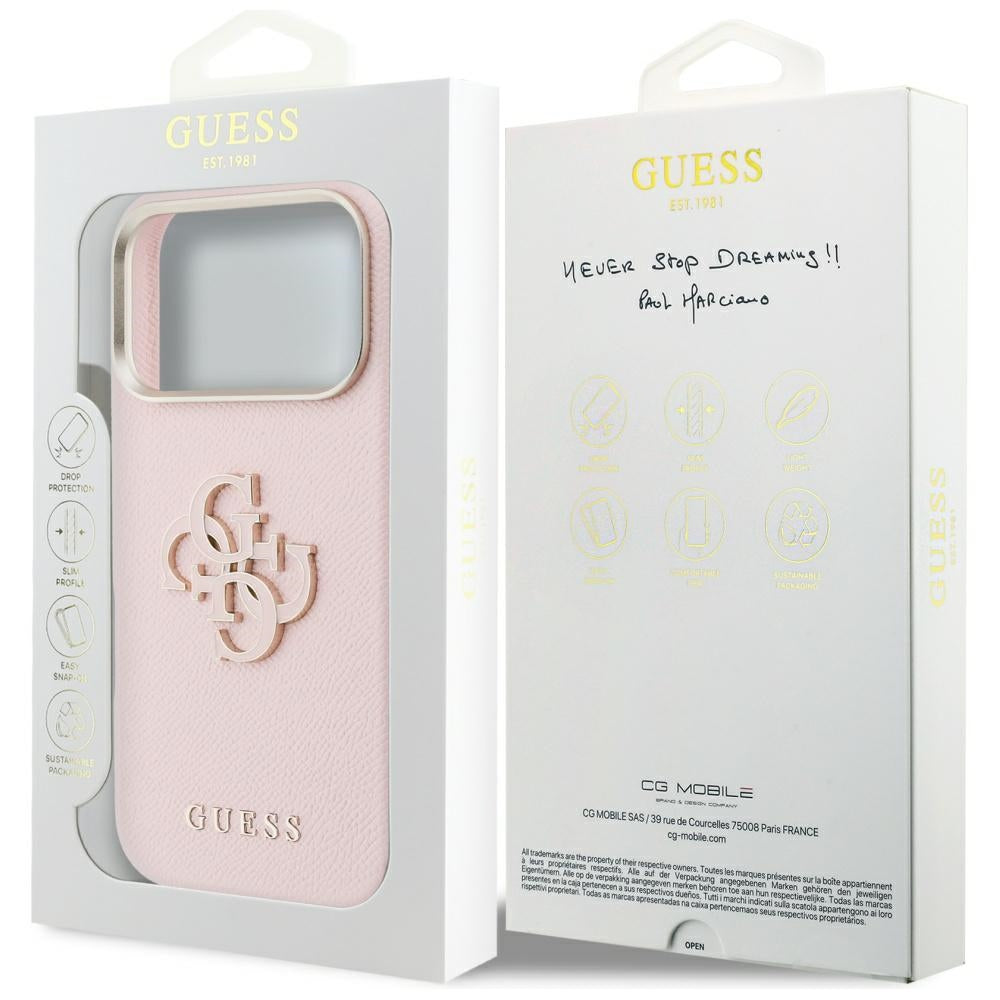 Husă Guess Hardcase Resin Logo pentru iPhone 17 Pro Max – roz — imagine 7