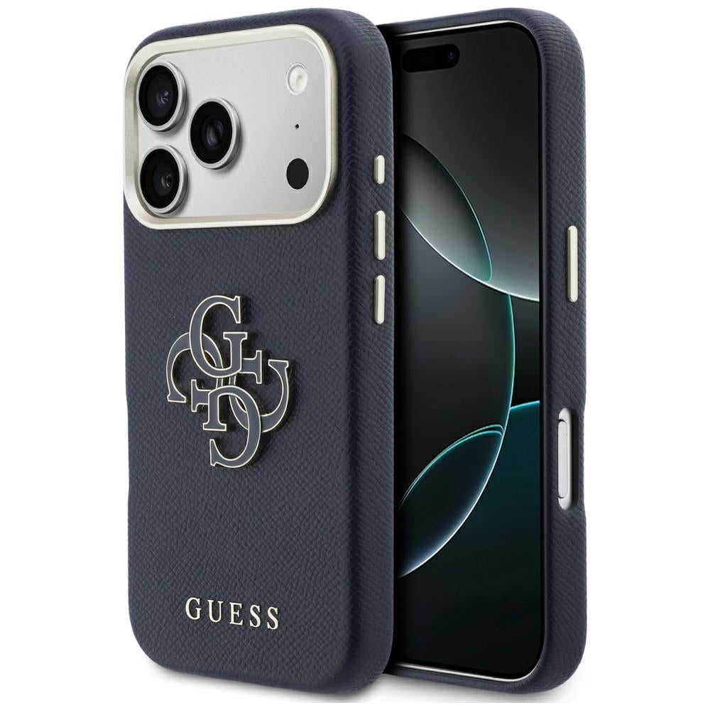Husă Guess Hardcase Resin Logo pentru iPhone 17 Pro Max – albastru — imagine 1