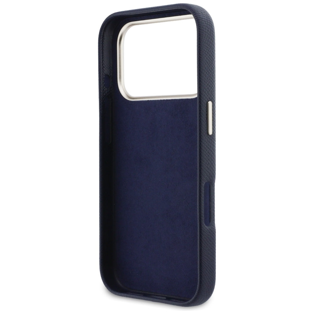 Husă Guess Hardcase Resin Logo pentru iPhone 17 Pro Max – albastru — imagine 4