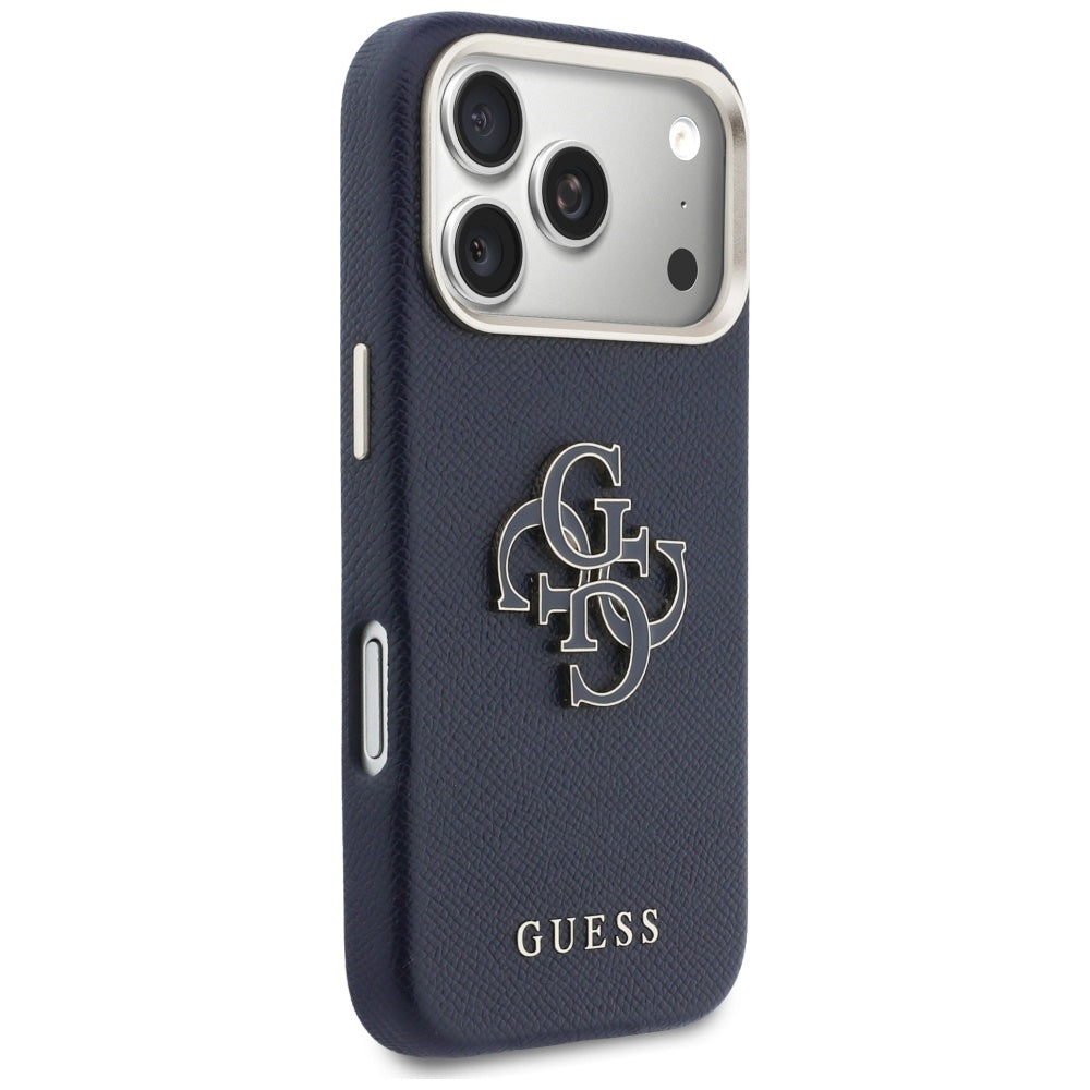 Husă Guess Hardcase Resin Logo pentru iPhone 17 Pro Max – albastru — imagine 5