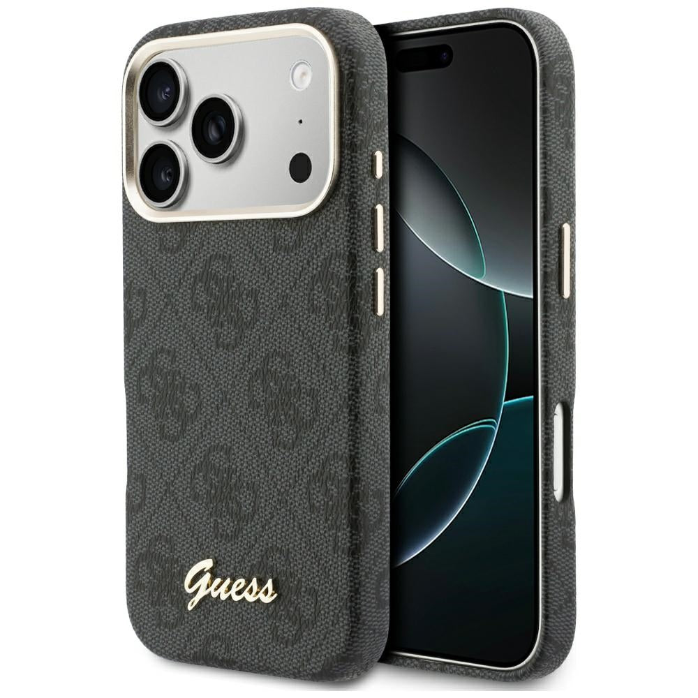 Husă Guess 4G Script MagSafe pentru iPhone 17 Pro Max – negru — imagine 1