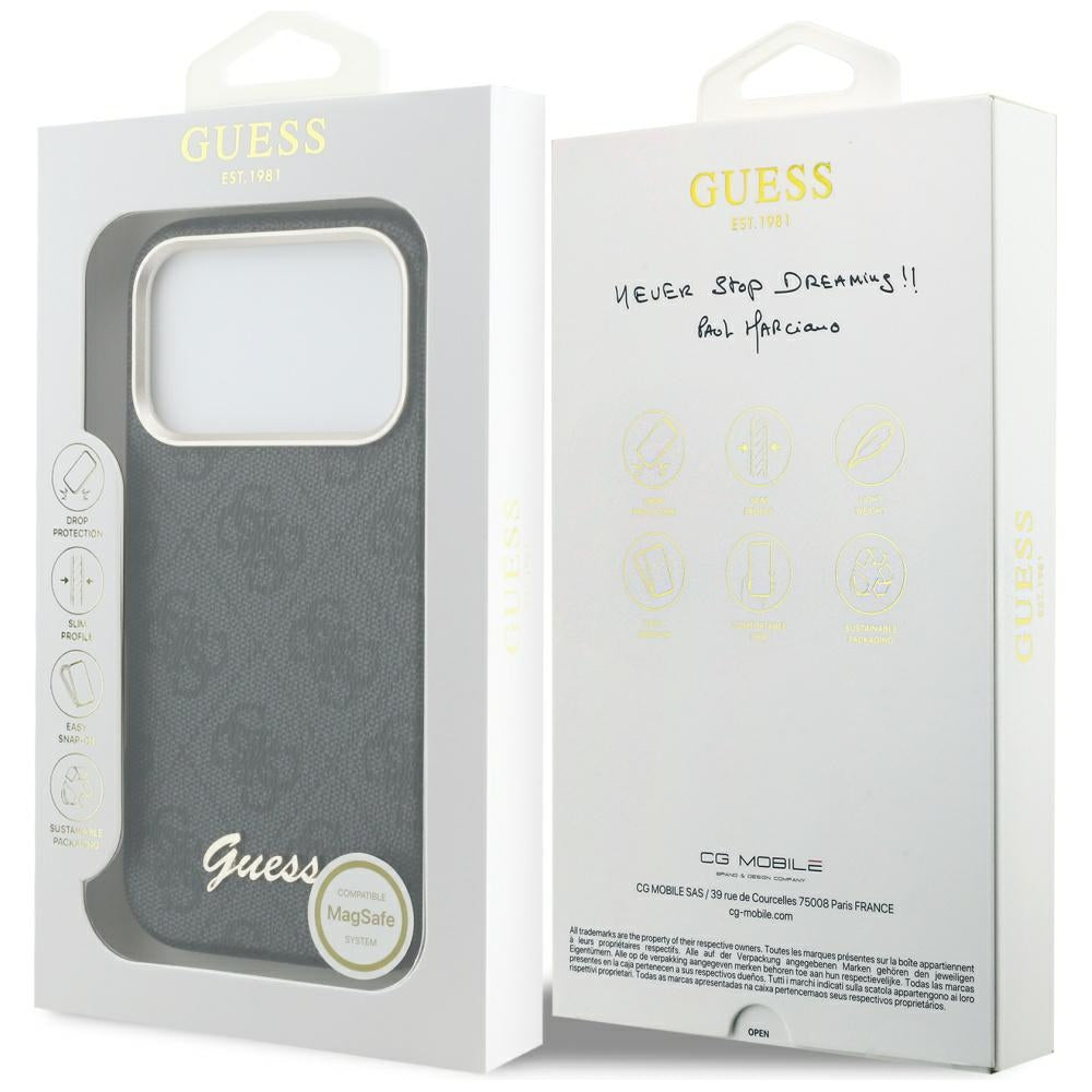 Husă Guess 4G Script MagSafe pentru iPhone 17 Pro Max – negru — imagine 7