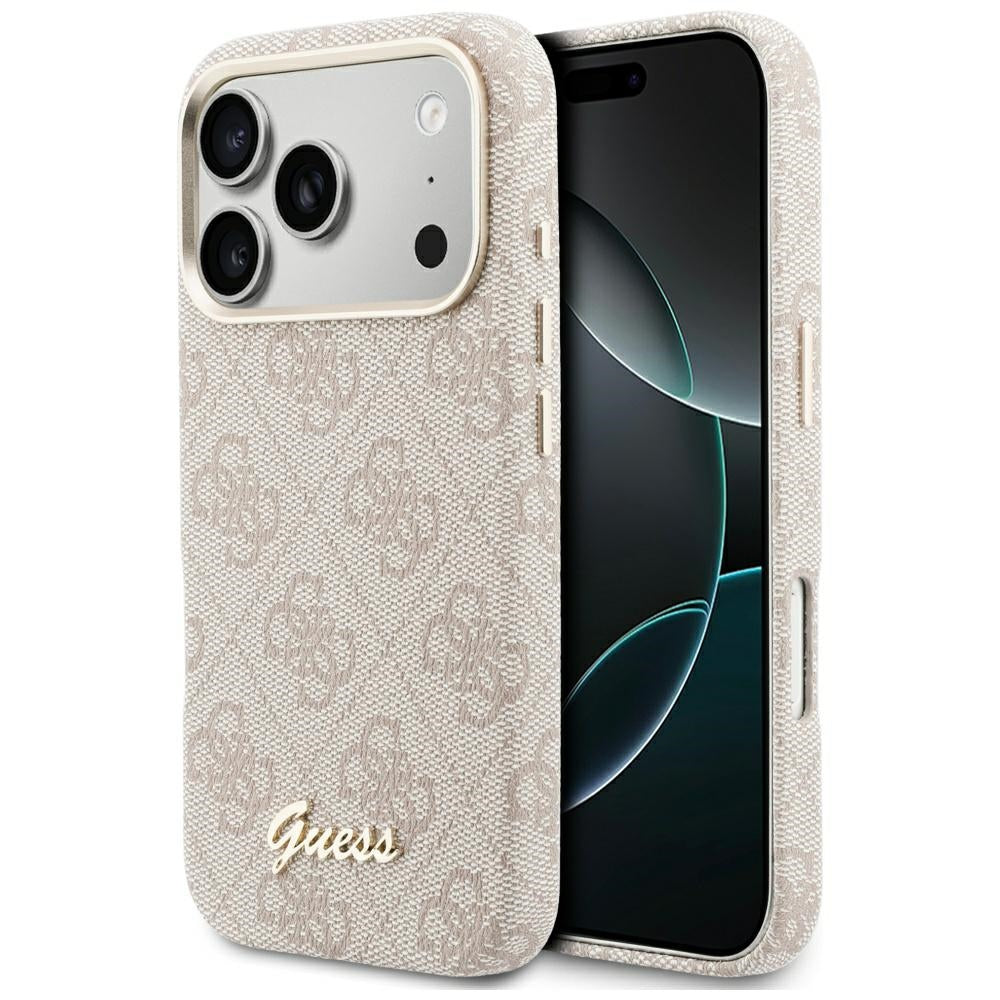 Husă Guess 4G Script MagSafe pentru iPhone 17 Pro Max – roz — imagine 1