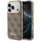 Husă Guess 4G Script MagSafe pentru iPhone 17 Pro Max – maro — imagine 1
