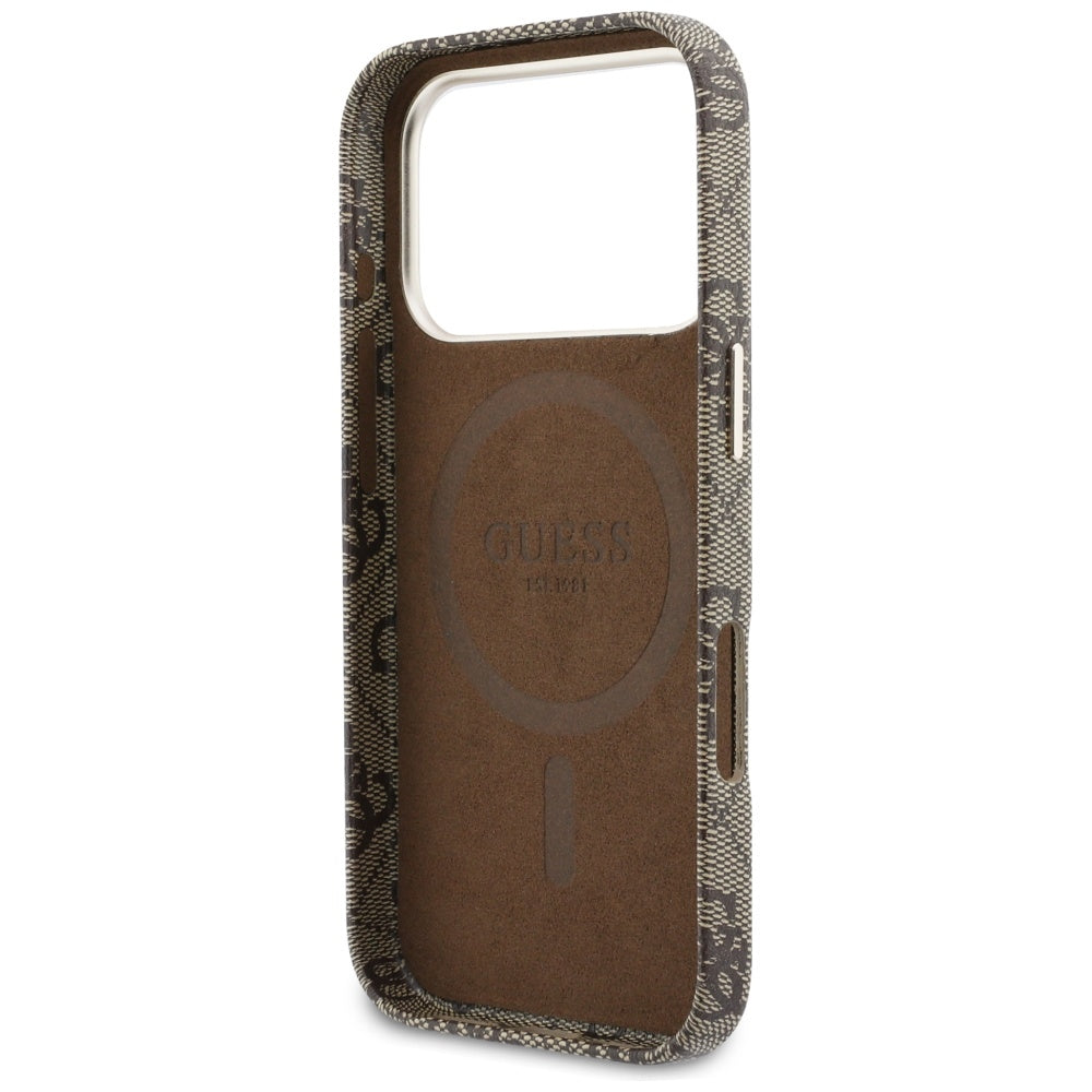 Husă Guess 4G Script MagSafe pentru iPhone 17 Pro Max – maro — imagine 2