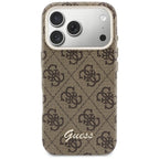 Husă Guess 4G Script MagSafe pentru iPhone 17 Pro Max – maro — imagine 4