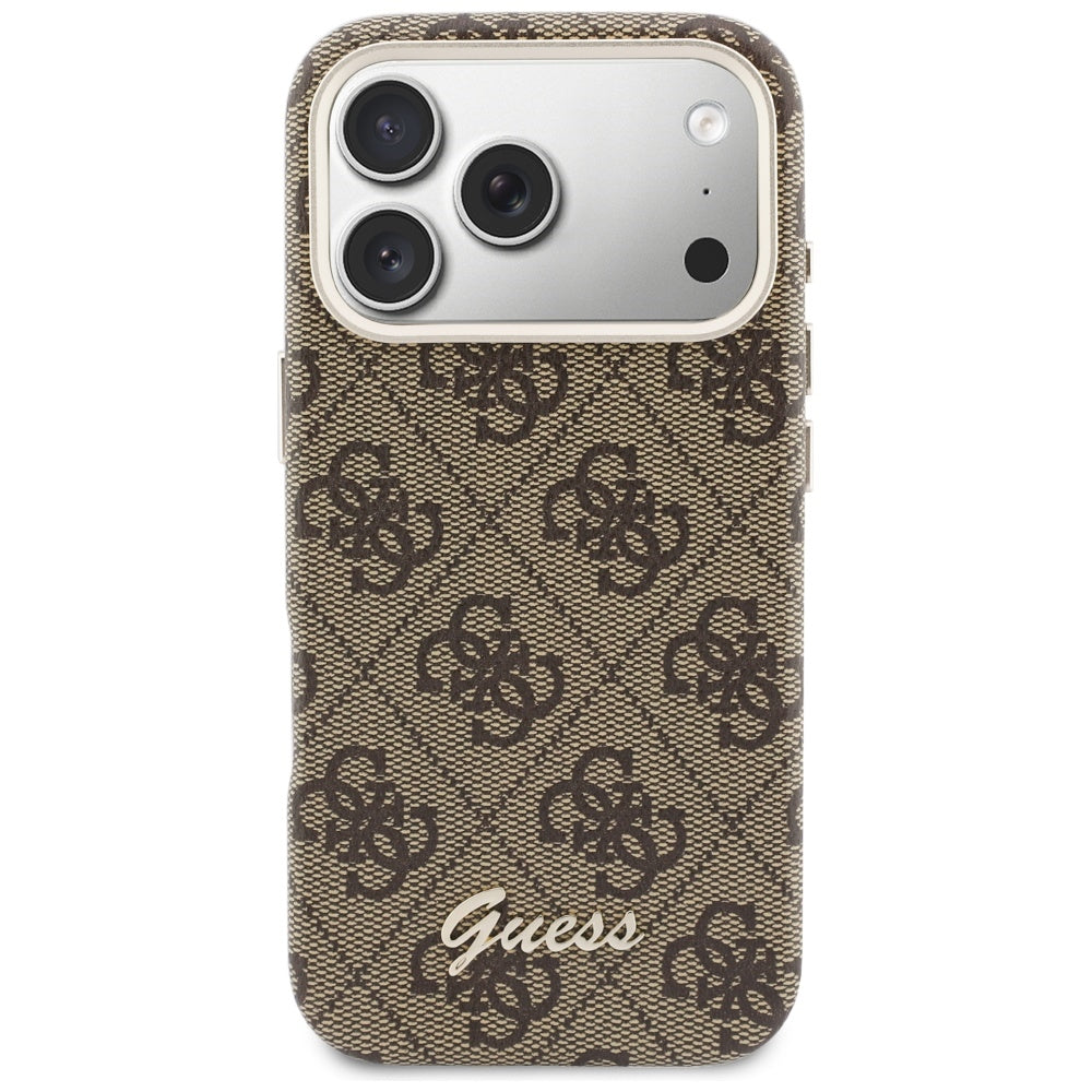 Husă Guess 4G Script MagSafe pentru iPhone 17 Pro Max – maro — imagine 4